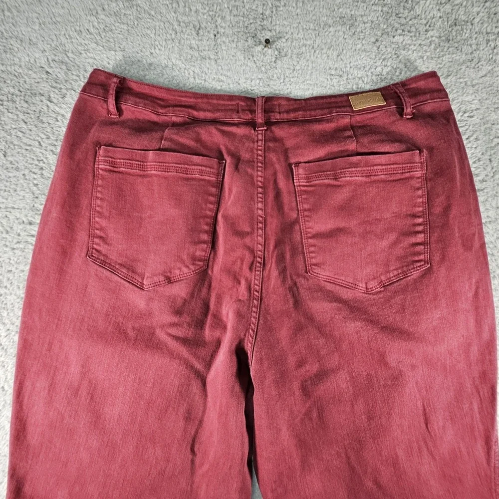 Judy Blue High Rise Seam Straight Jeans Womens 24W Burgundy Denim Preppy‎ Casual - Picture 9 of 16